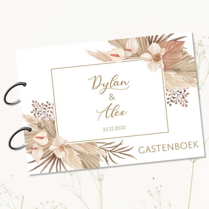 Gastenboek bruiloft boho voorkant