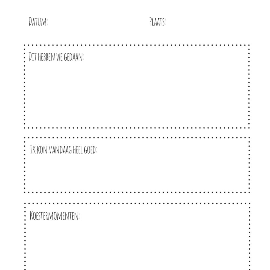 Invul(dag)boek/oppasboek | Nederlands | free printable