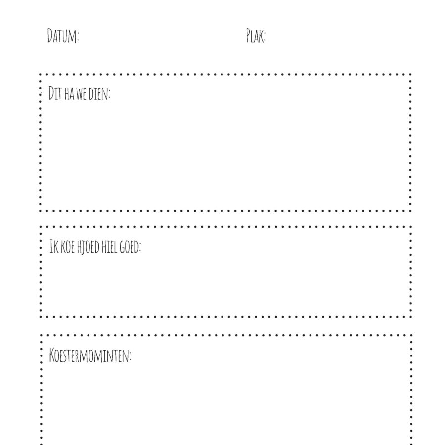 Invul(dag)boek/oppasboek | Frysk | free printable