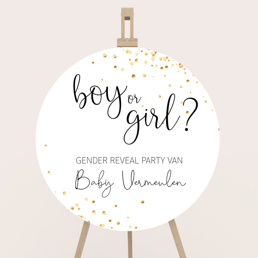 Welkomstbord gender reveal