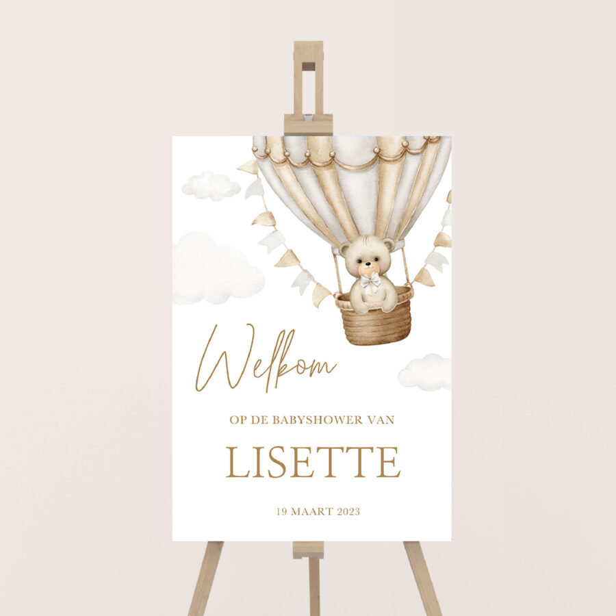 welkomstbord babyshower beer