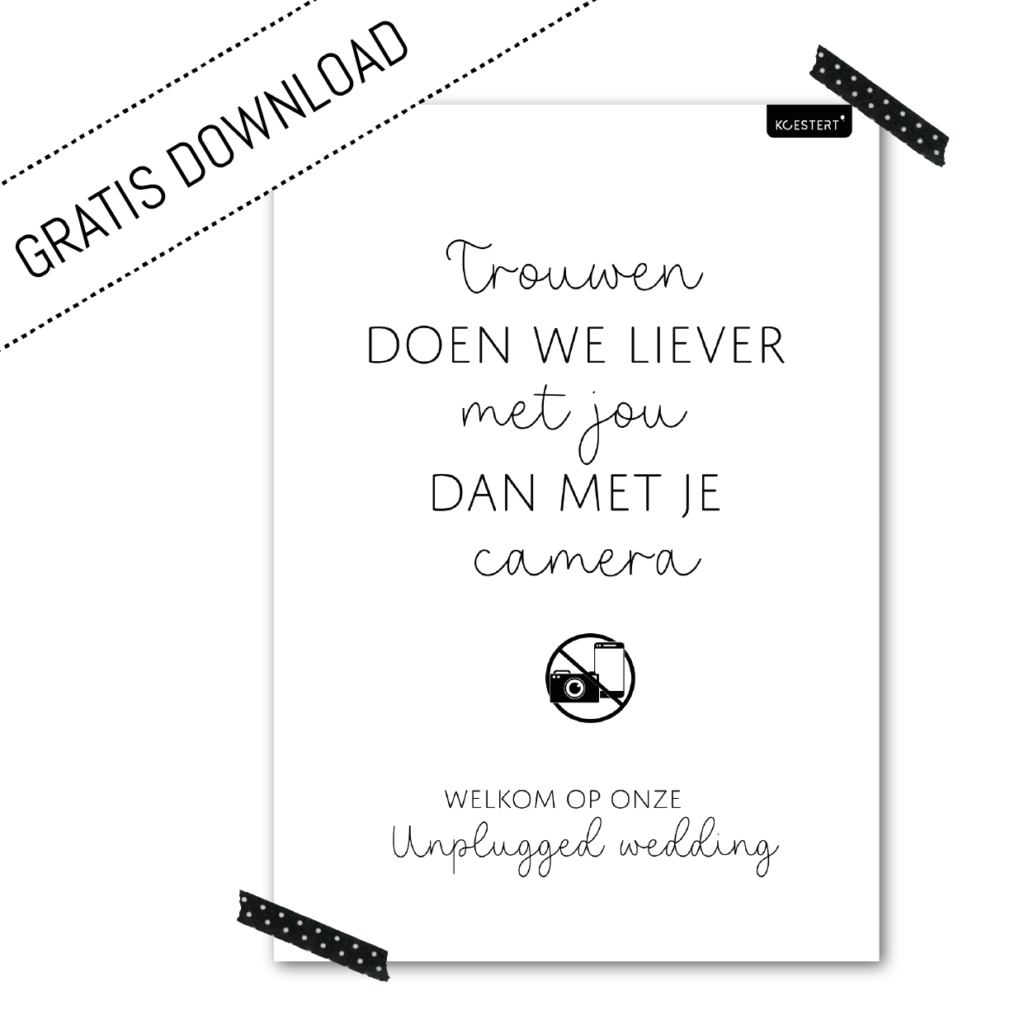 Unplugged wedding free printable