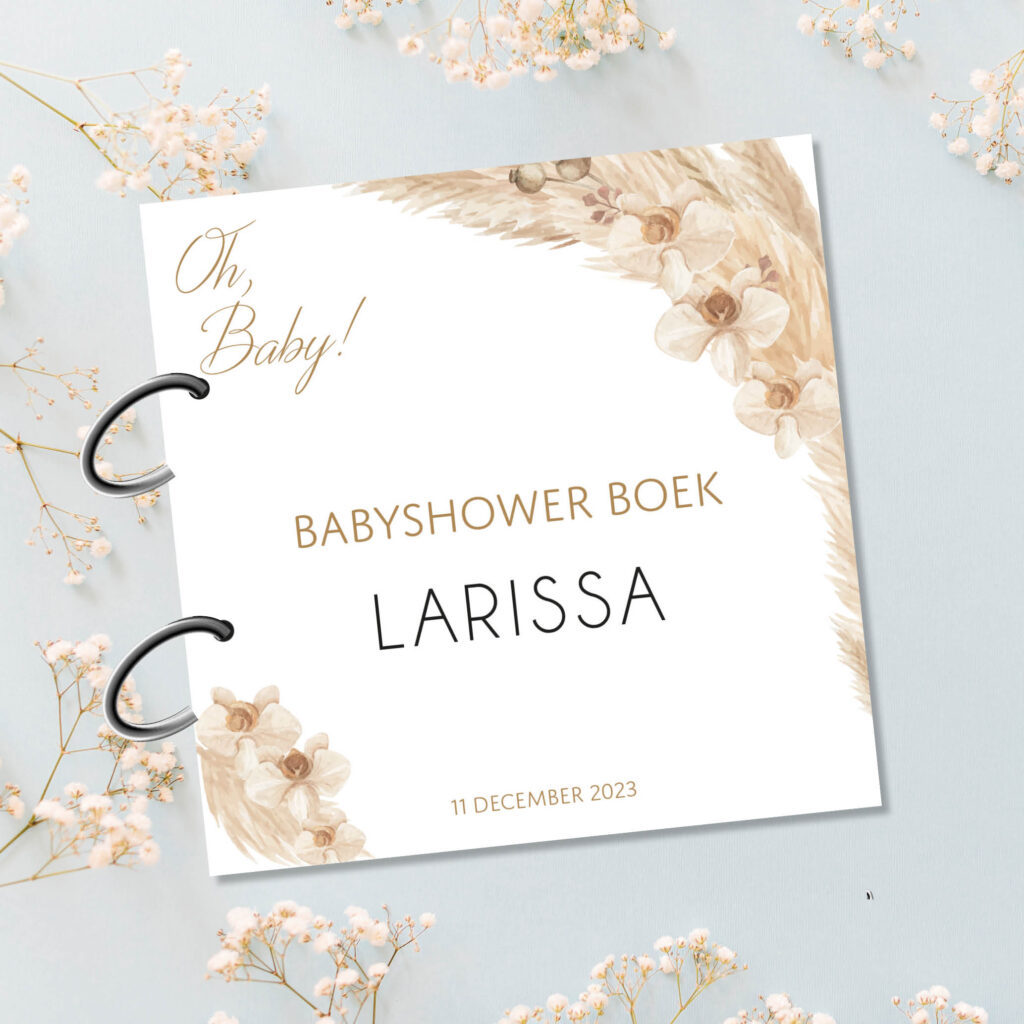 babyshower boek invulboek pampas