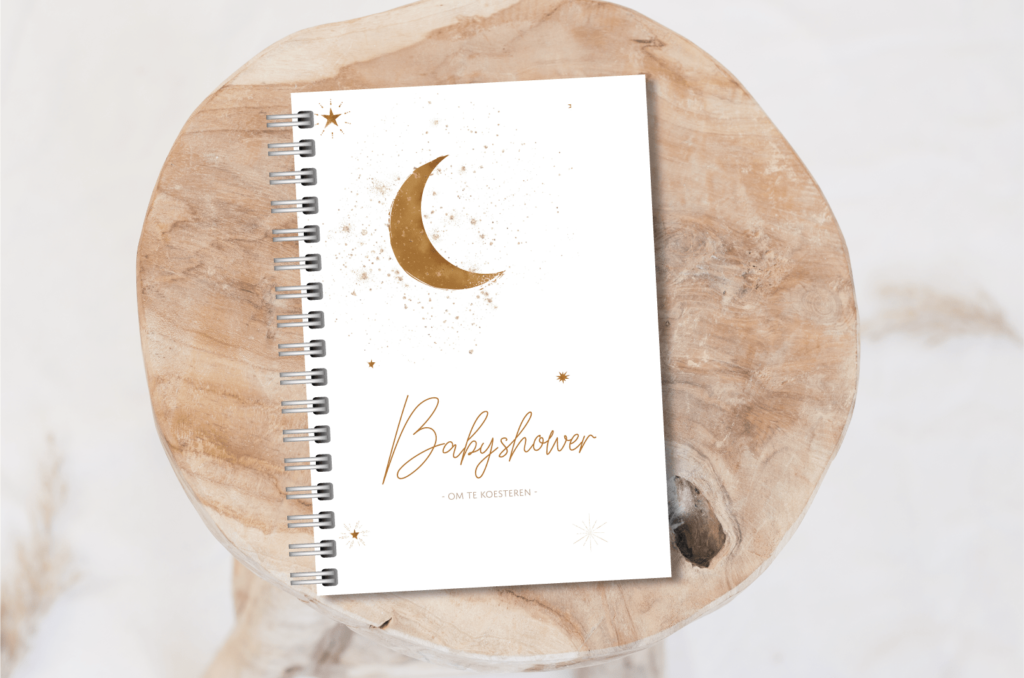 Babyshower invulboek a5 moon