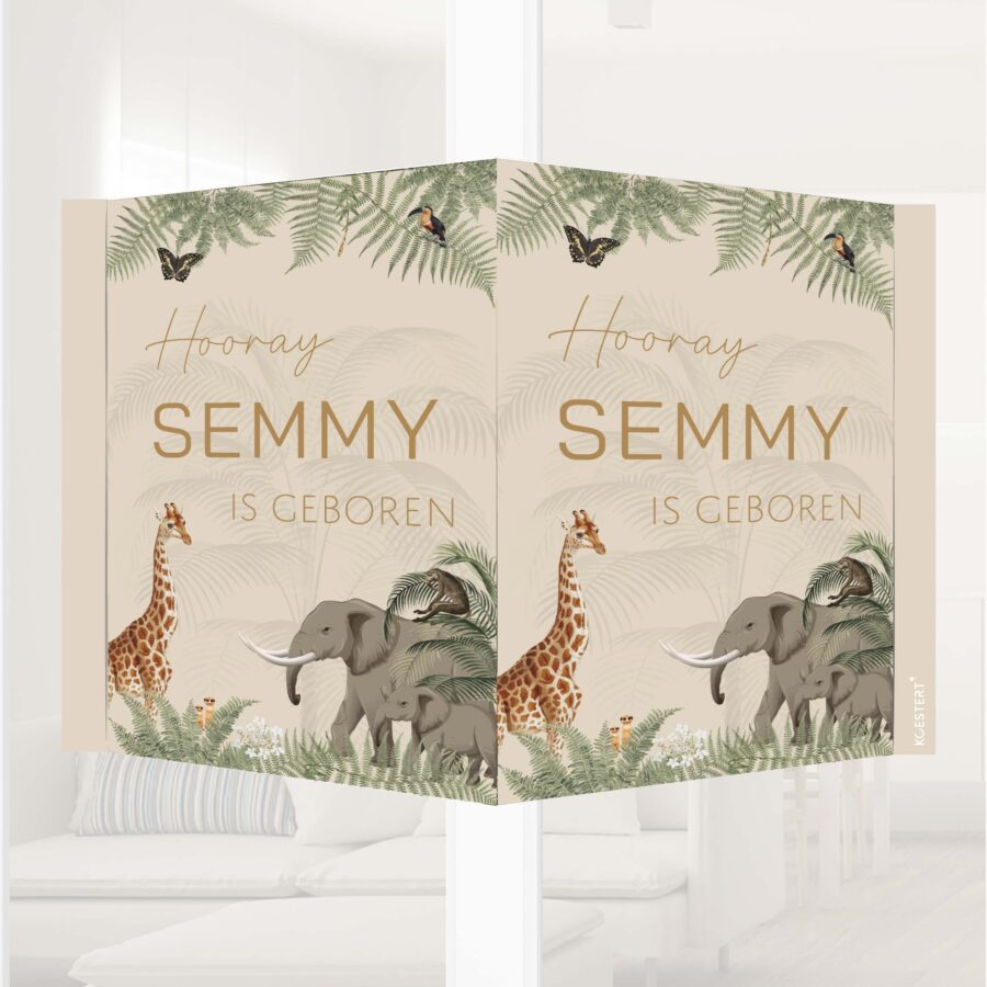 Geboorte raambord jungle ecru