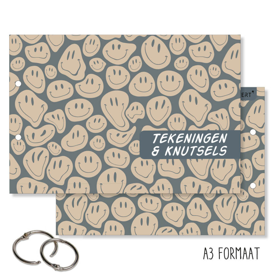 Bewaarbundel tekeningen | smile blauw  | XXL | A3