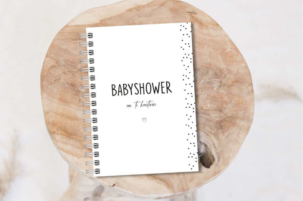 Babyshower invulboek a5 zwart wit