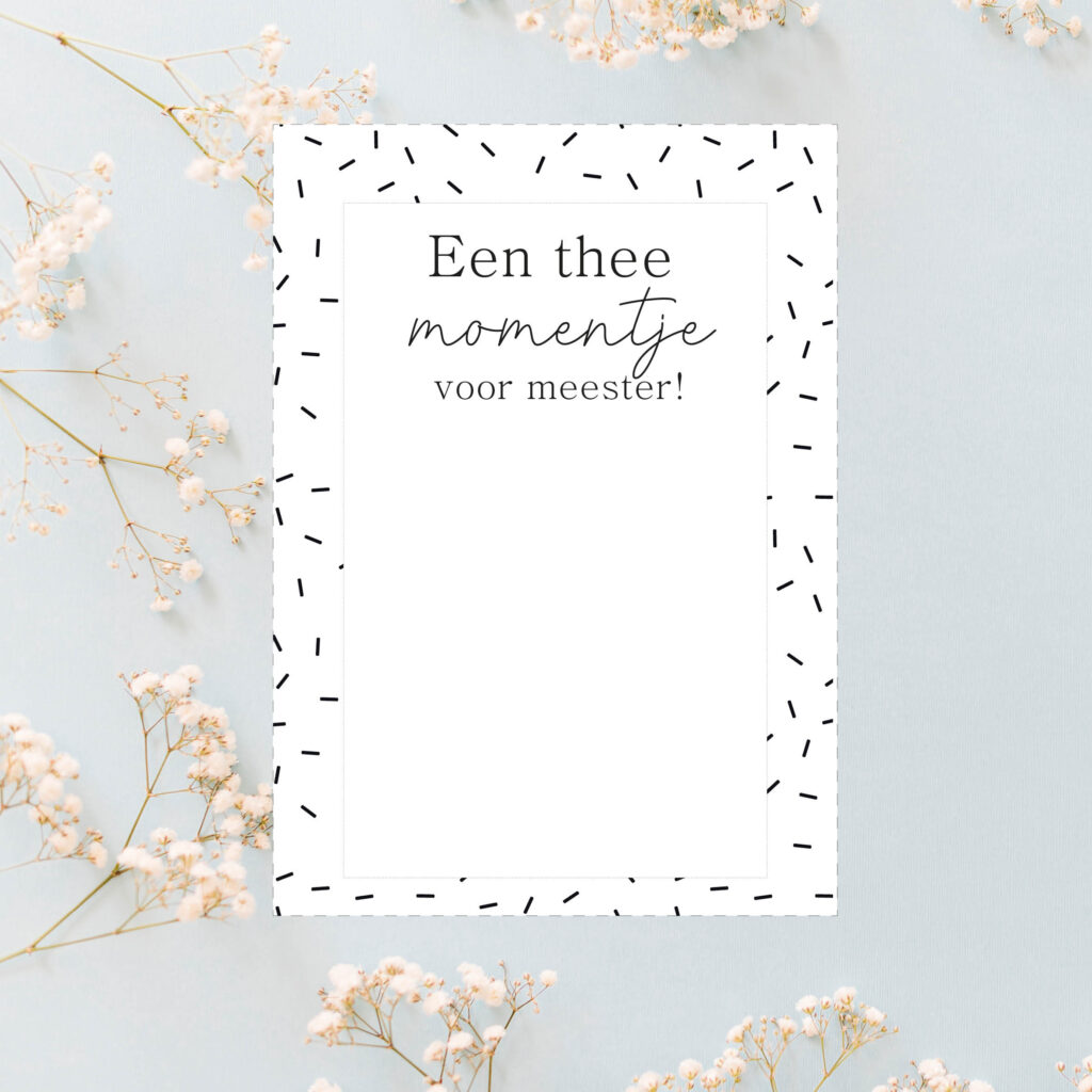 printable kaart theemoment meester koestert