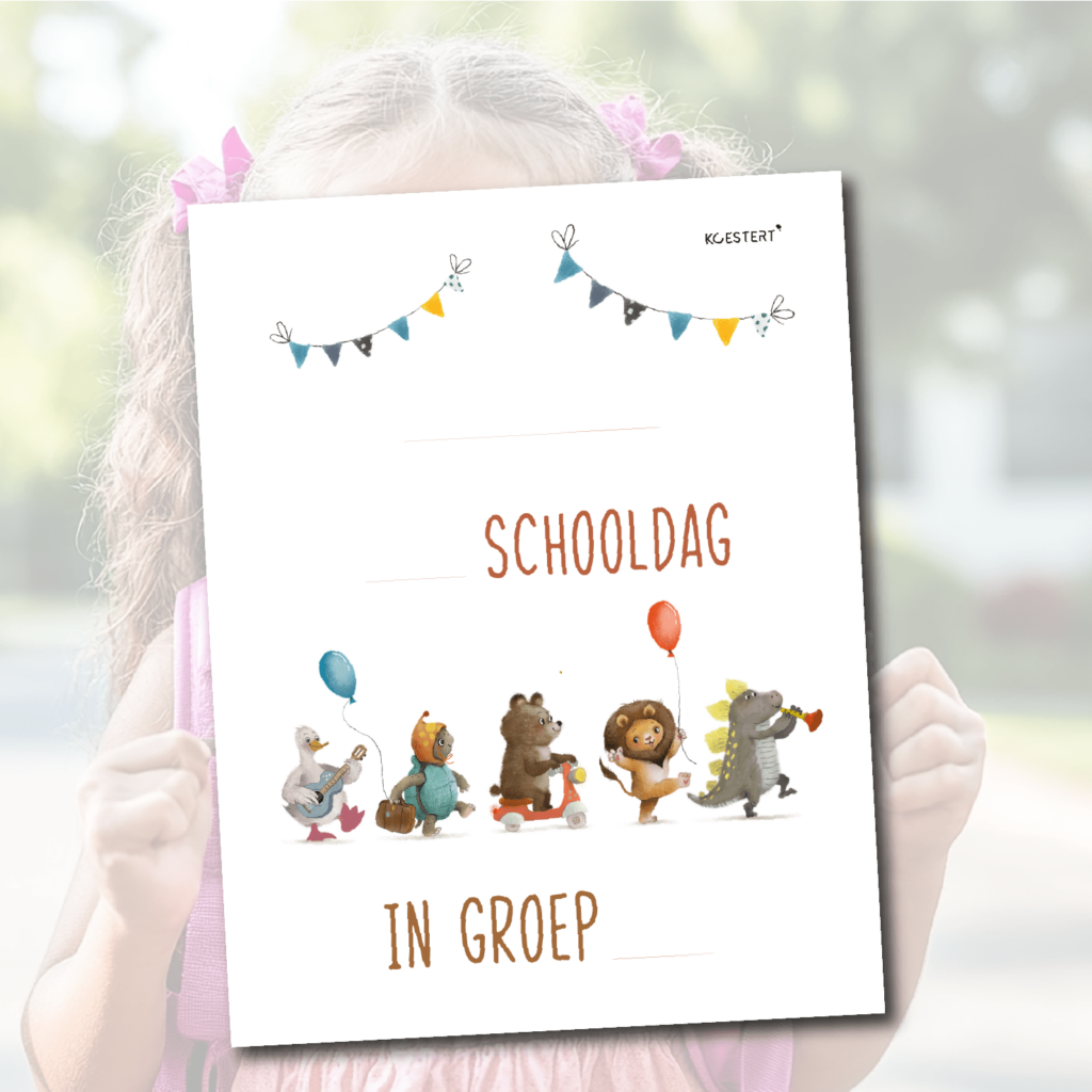 Poster eerste schooldag printable dierenparade