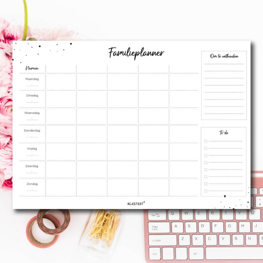 Printable | weekplanner | familieplanner | gezinsplanner | A4