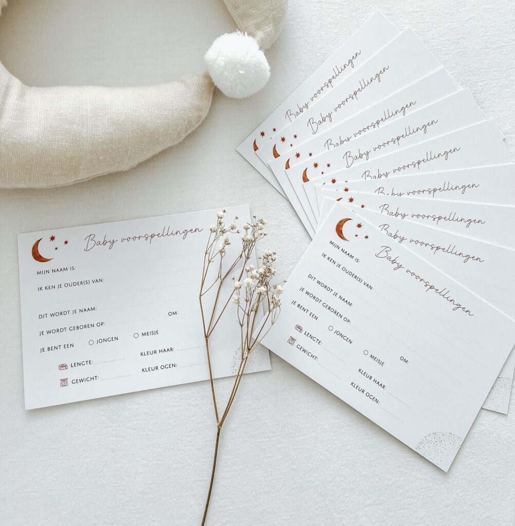 invulkaarten babyshower