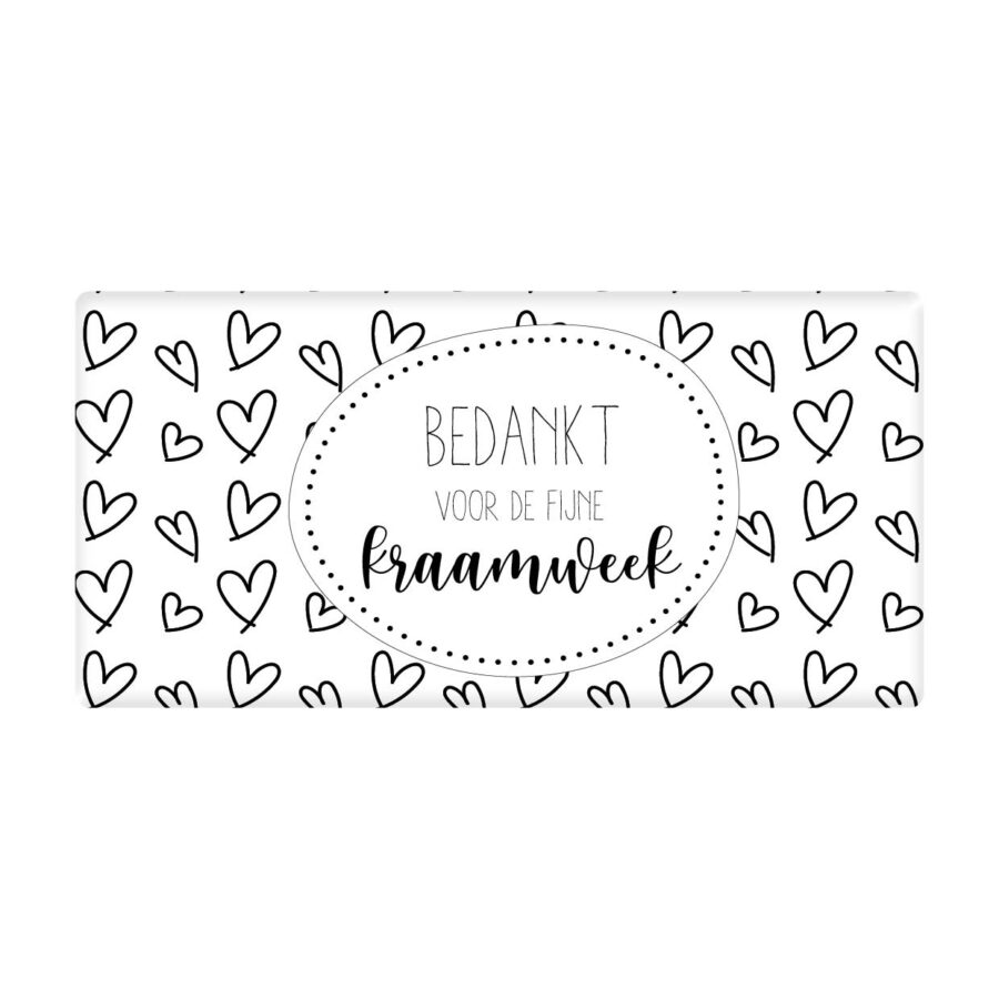 Printable | chocolade wikkel | bedankt voor de fijne kraamweek