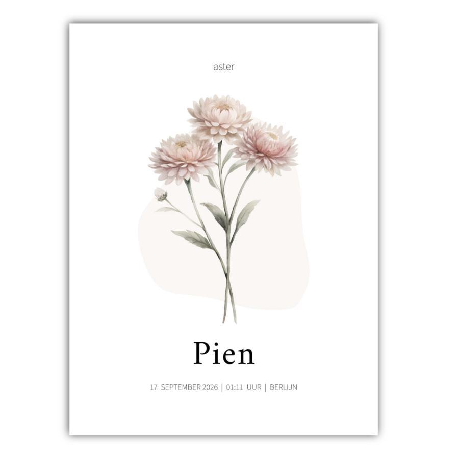 geboortebloem-geboorteposter-september