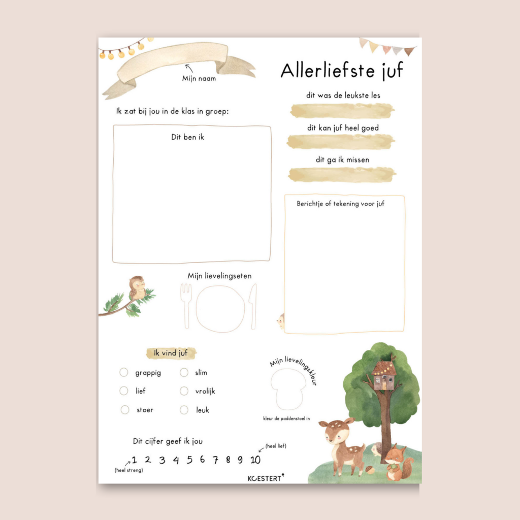 vriendenboekje voor juf printable dierenvriendjes