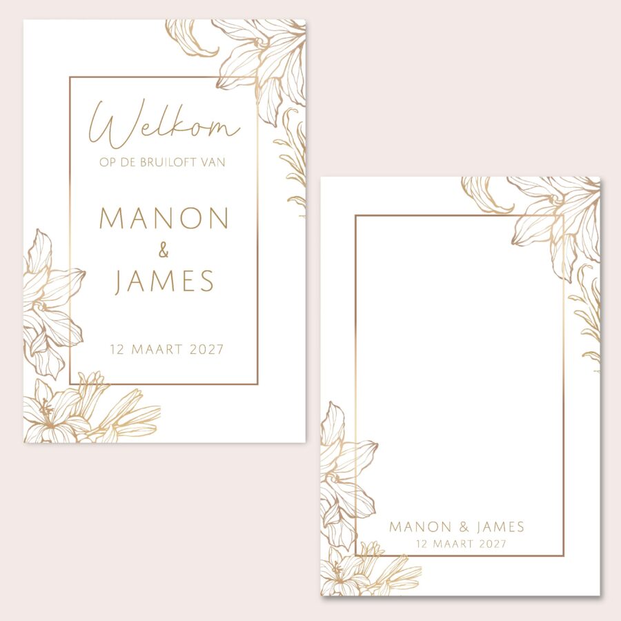 Voordeelpakket-golden-flowers-trouwbord-gastenbord