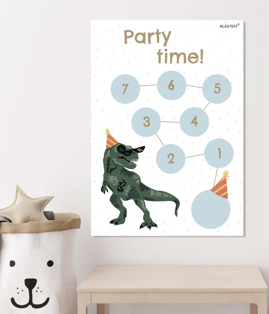 printable aftelkalender dino