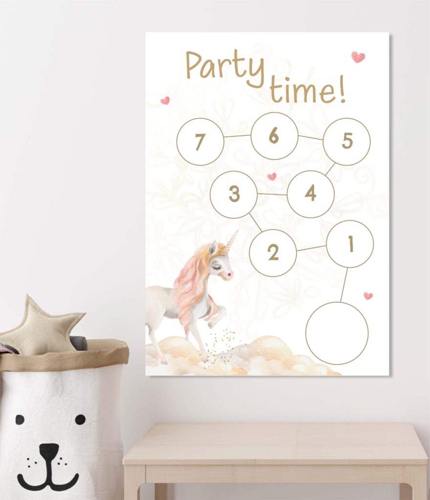 printable aftelkalender unicorn