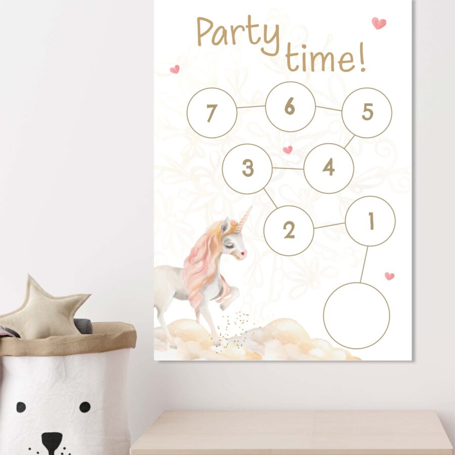 printable aftelkalender unicorn