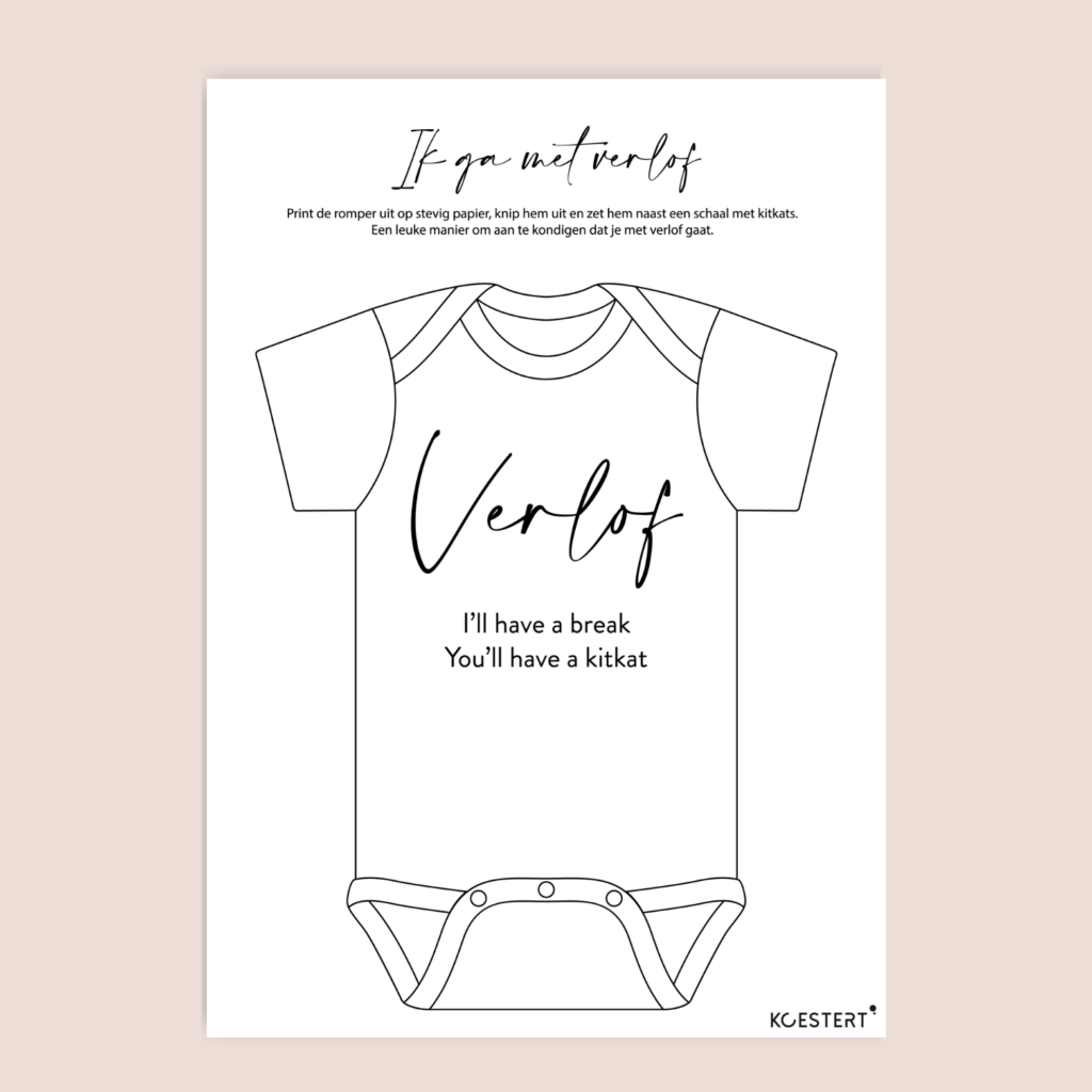 ik ga met verlof - zwangerschapsverlof aankondiging printable