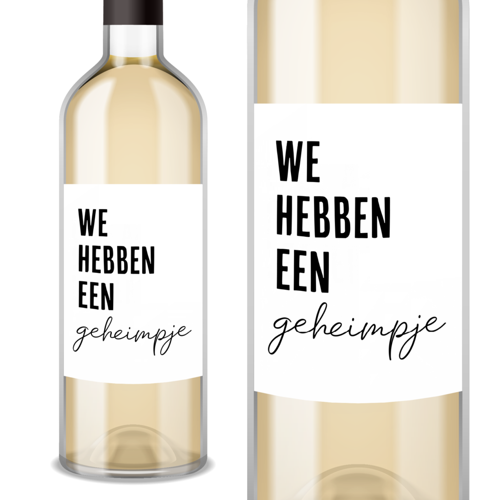 wijnfles-etiket-zwangerschapsaankondiging-geheimpje