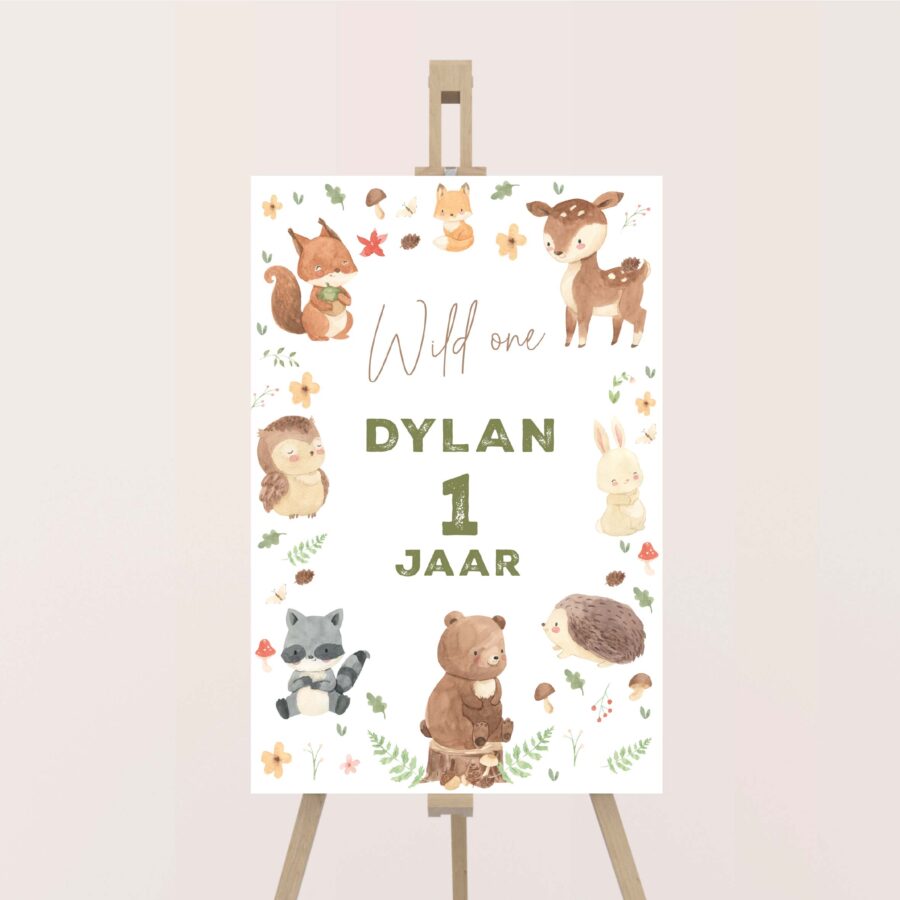 Verjaardagsbord welkomstbord bosvrienden